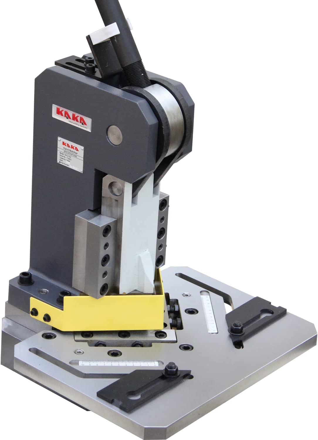 KAKA INDUSTRIAL Manual Corner Notcher Sheet Metal Notcher 4x4 inch 90° Cutting 11Ga.(0.12 Inch) Capacity Metal Fabrication Tool HN-1104​