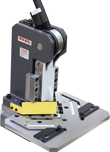 KAKA INDUSTRIAL Muesca de esquina manual de chapa de metal de 4x4 pulgadas 90 ° de corte 11-Ga. herramienta de fabricación de metal de capacidad