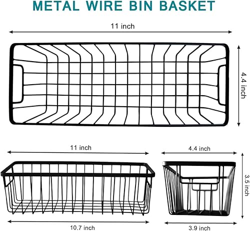 Miniatura 2 de SheeChung Paquete de 4 cestas de almacenamiento colgantes para montaje en pared y 4 tarros de plástico acrílico para encimera de baño, con tapa de