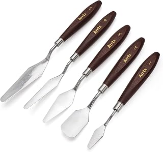 Lightwish 5-Piece Stainless Steel Palette Knives Set for Oil, Acrylic, Canvas Painting & Color Mixing