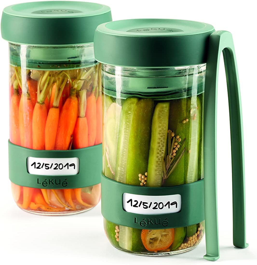 Lekue Pickling Fermenting Kit, 24 oz, green