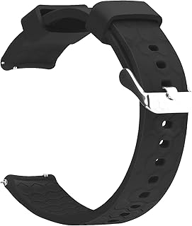 RuenTech Bands Compatible with Garmin Vivoactive 3 / Vivomove HR Watch Band 20mm Quick Release Silicone Bands (Black)