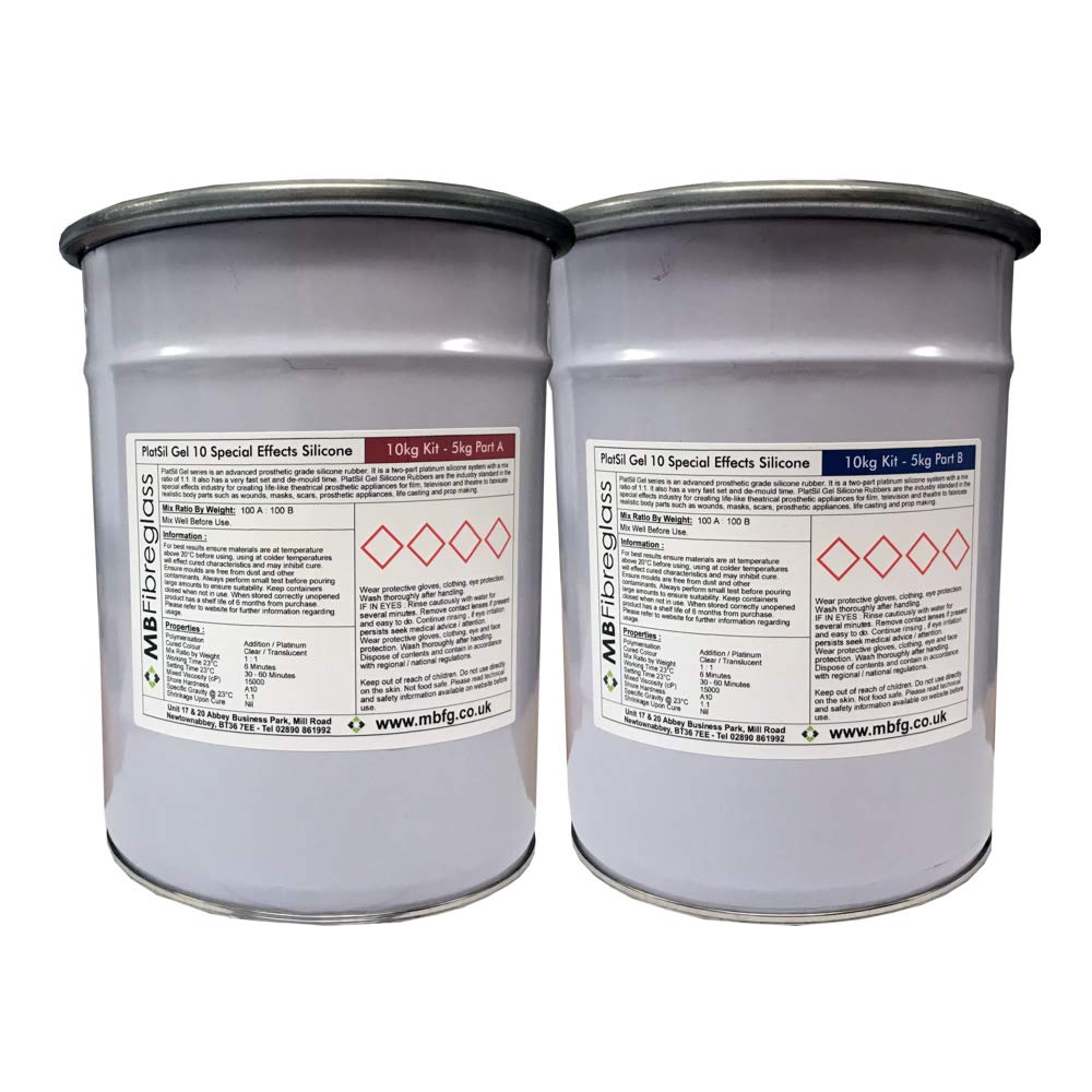 Polycraft ( Mb Fibreglass ) Polycraft Platsil Gel 10 Prosthetic Skin Safe Silicone Rubber - 10Kg Kit