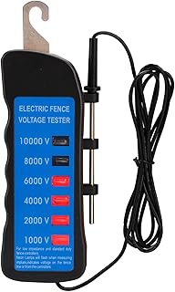 Electric Fence Voltage Tester, 10KV Fence Tester 6 Neon Indicator Lights/Fence Tester for Farms Fault Finder Portable Testing Tool