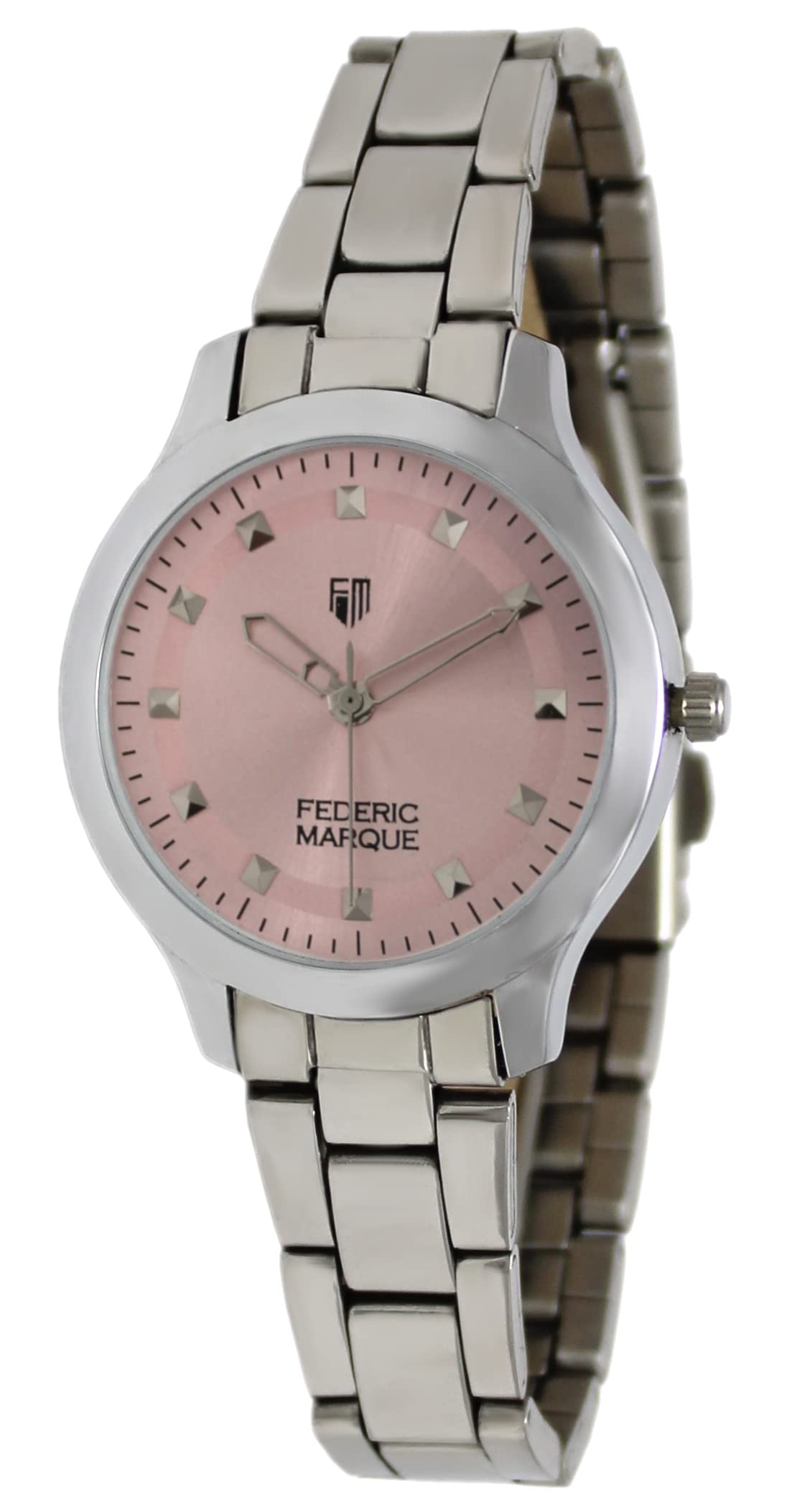 FEDERIC MARQUE Stylish Womens Steel Watch Pink Dial (B09S6VKDG1) Amazon Price History, Amazon Price Tracker