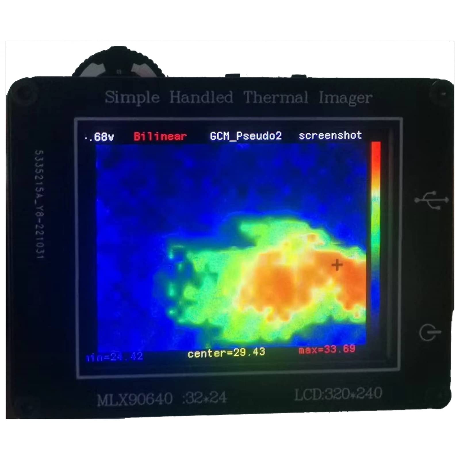 RANRAO Cámara de imagen térmica con resolución IR de 320 x 240 píxeles, con pantalla TFT de 2 pulgadas, carga USB-C simple cámara térmica de mano