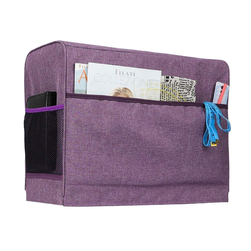 Sewing Machine Cover Waterproof Cover Shell with Pockets for Sewing Machines Storage Bag Purple - Image 4