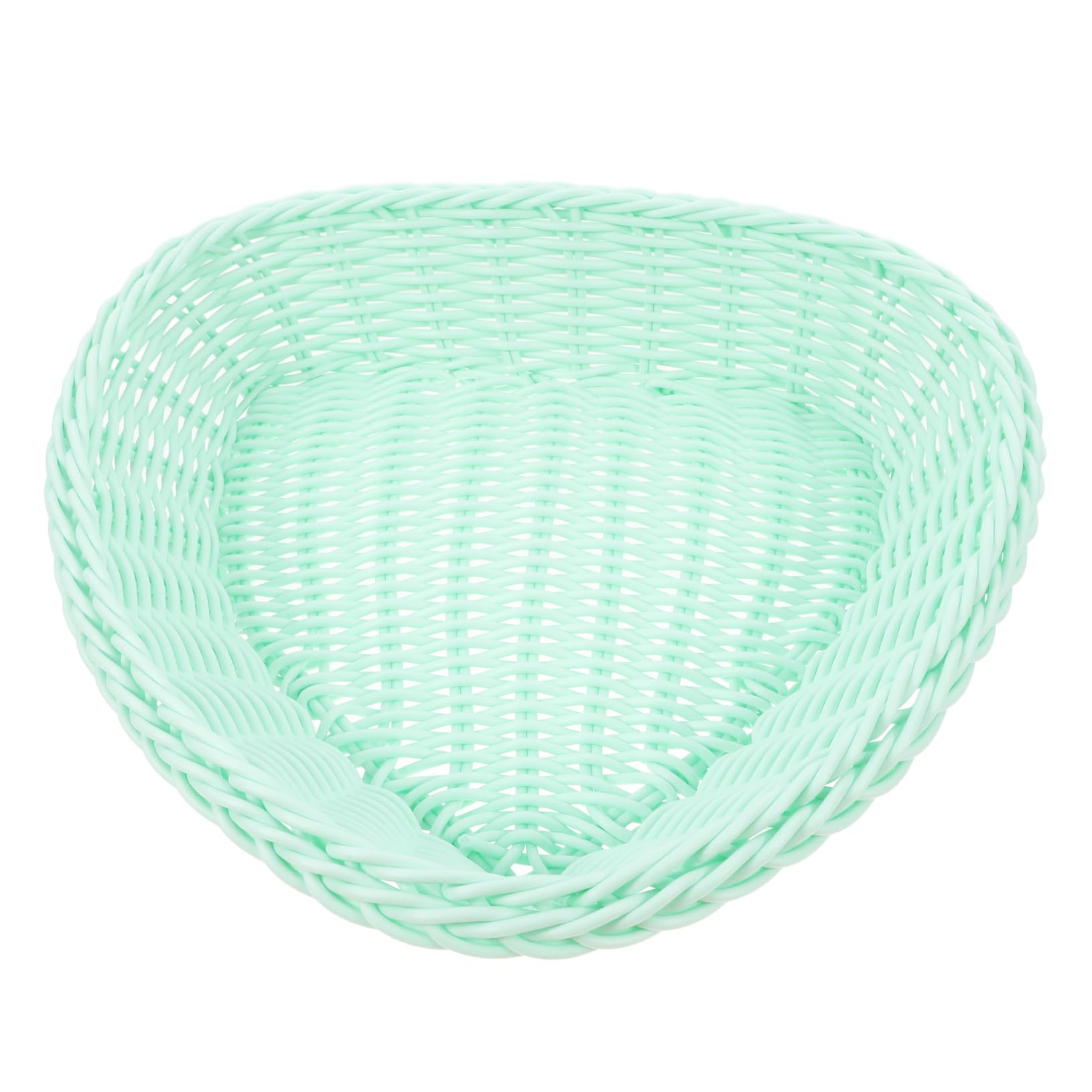 Cesta tejida verde que evita humedad y moho en frutas y panes tiernos
