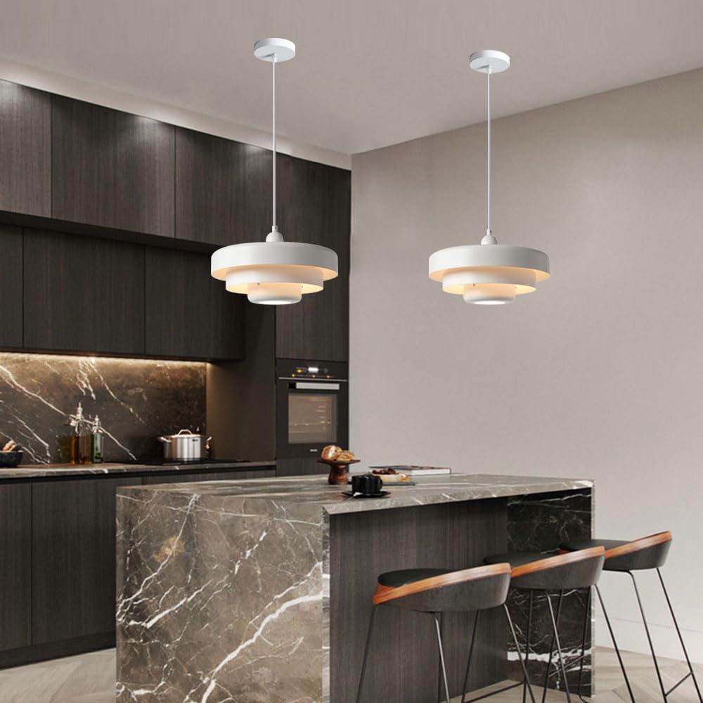 Lampada a Sospensione Minimalista in Metallo Bianco
