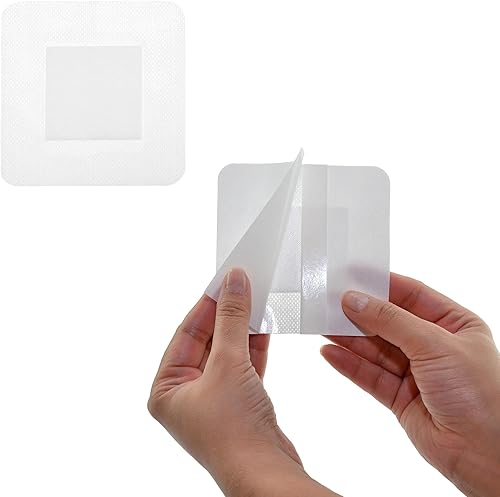 Miniatura 3 de Dealmed Aderezos de gasa con bordes estériles 150 unidades, almohadillas de gasa de 4 x 4 pulgadas, desechables, sin látex, bordes adhesivos con