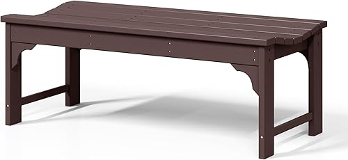 Vista 56 de WestinTrends Malibu - Banco para exteriores, resistente a todo tipo de clima, de madera de polietileno, sin espalda, para patio, jardín, asiento