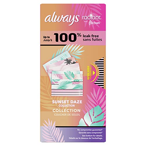 Always Radiant Flexfoam Teen Pads Regular Absorbency, 100% Leak Free Protection Is Possible, With Wings, Unscented, 28 Count #TOP1