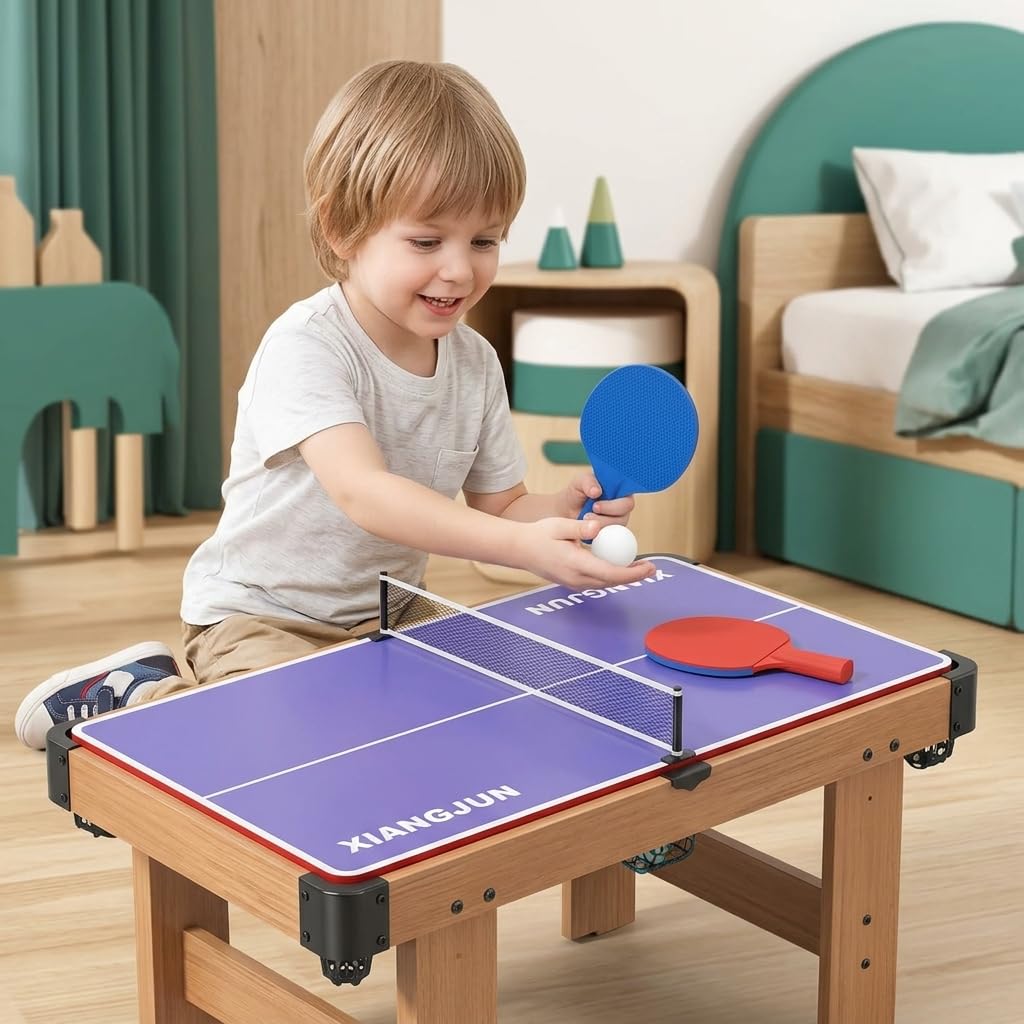 Qianly Kompakter Billardtisch für Zuhause, Mini Billardtisch mit Zubehör, Multifunktionstisch für Jugendliche, Spieltisch für kleine Räume