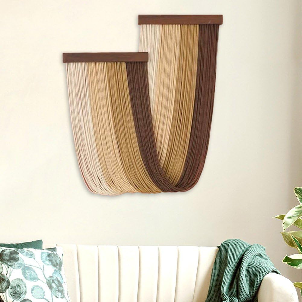 Colgante De Pared De Macramé, Decoración De Pared Grande De Macramé, Tapiz De Hilo De Borla Tejido Teñido Anudado, Arte De Pared, Decoración del Hogar para Dormitorio, Sala De Estar