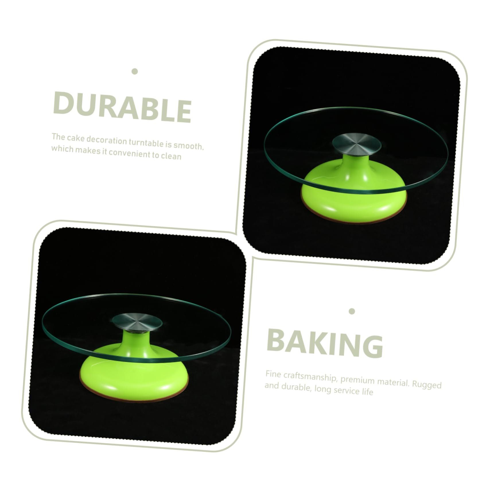 Alipis Plateau Tournant à Gâteau 12 Pouces en Verre Trempé, Base Stable en Silicone, Surface Lisse, Facile à Nettoyer pour Pâtisserie