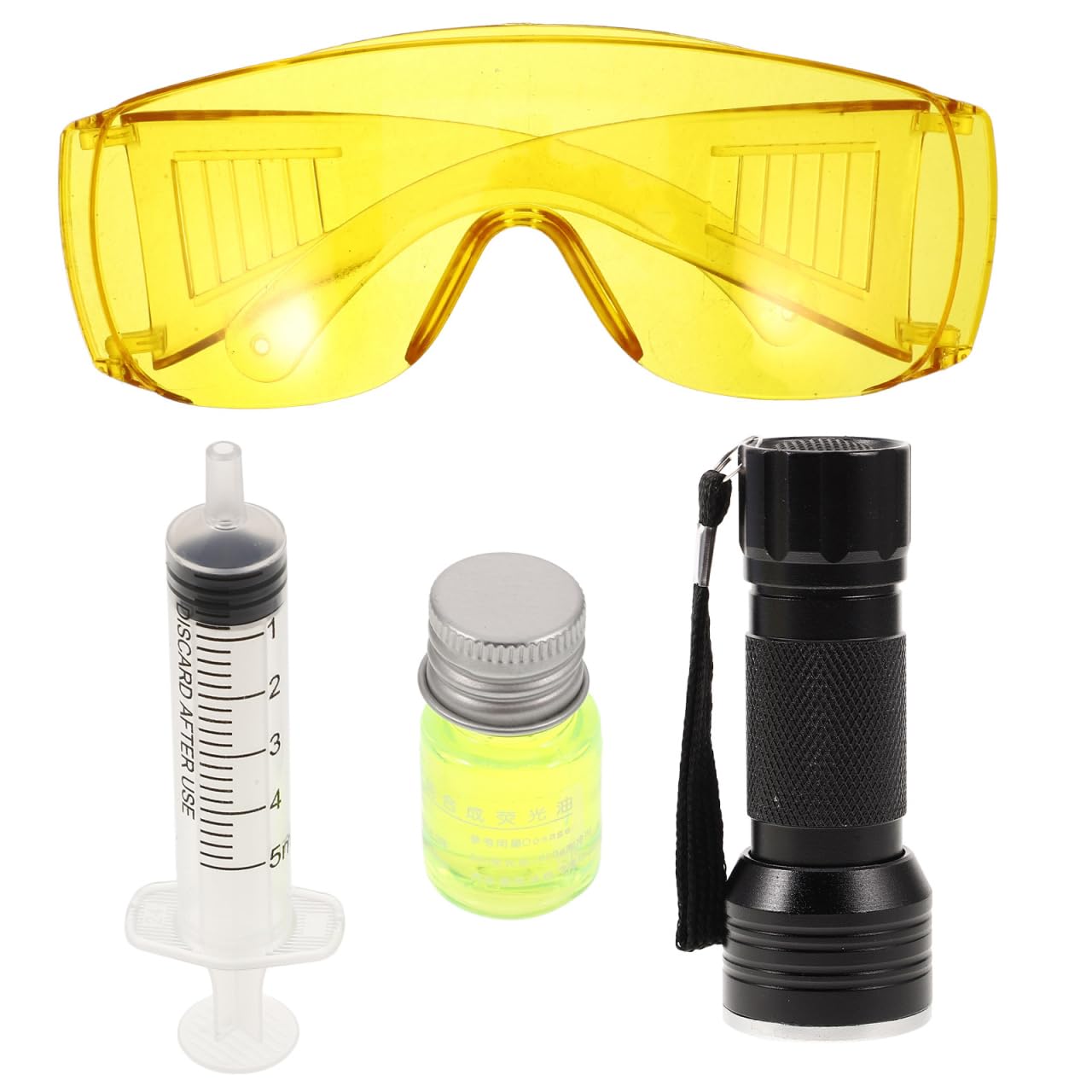 MAGICLULU 1 Set Klimaanlagen Lecksucher Klimaanlagen Lecksuchwerkzeuge UV Farbstoff Kit Farbstoff Licht Auto UV Farbstoff Lecksucher Kit Kältemittel Lecksucher Lichter