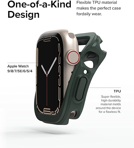 Miniatura 3 de Ringke Air Sports - Funda para Apple Watch Series 9, 8, 7 (1.772 in), SE 3, 2, 1 (1.732 in), recortes a medida Funda de poliuretano termoplástico