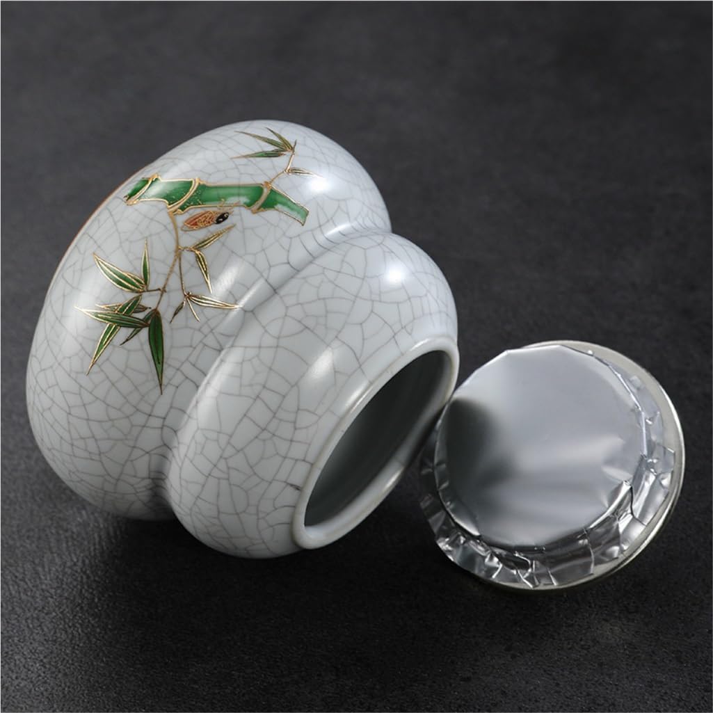 CMBSSTFC Słoik na cukier Ceramiczny zbiornik do przechowywania sypkiej herbaty Mały przenośny podróżny Pu'er Ceramiczny szczelny zbiornik na herbatę czerwoną i zieloną Zbiornik na herbatę z