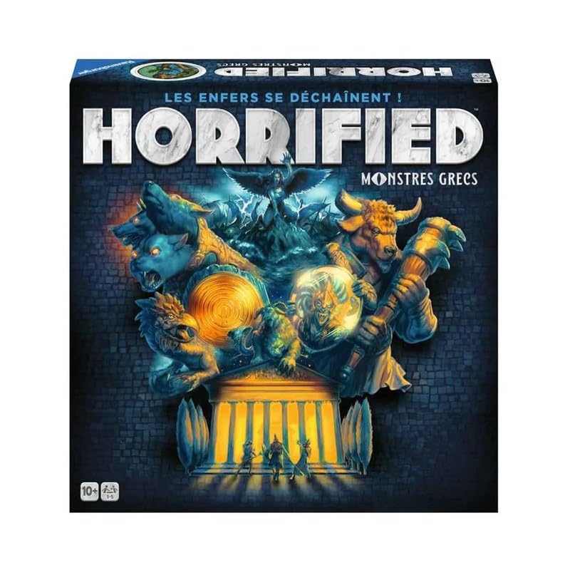 Ravensburger – Greek Horrified – Juego de Mesa cooperativo e inmersivo para 1 a 5 Jugadores y a Partir de 10 años – 45 a 60 Minutos – 22583 – Versión Francesa