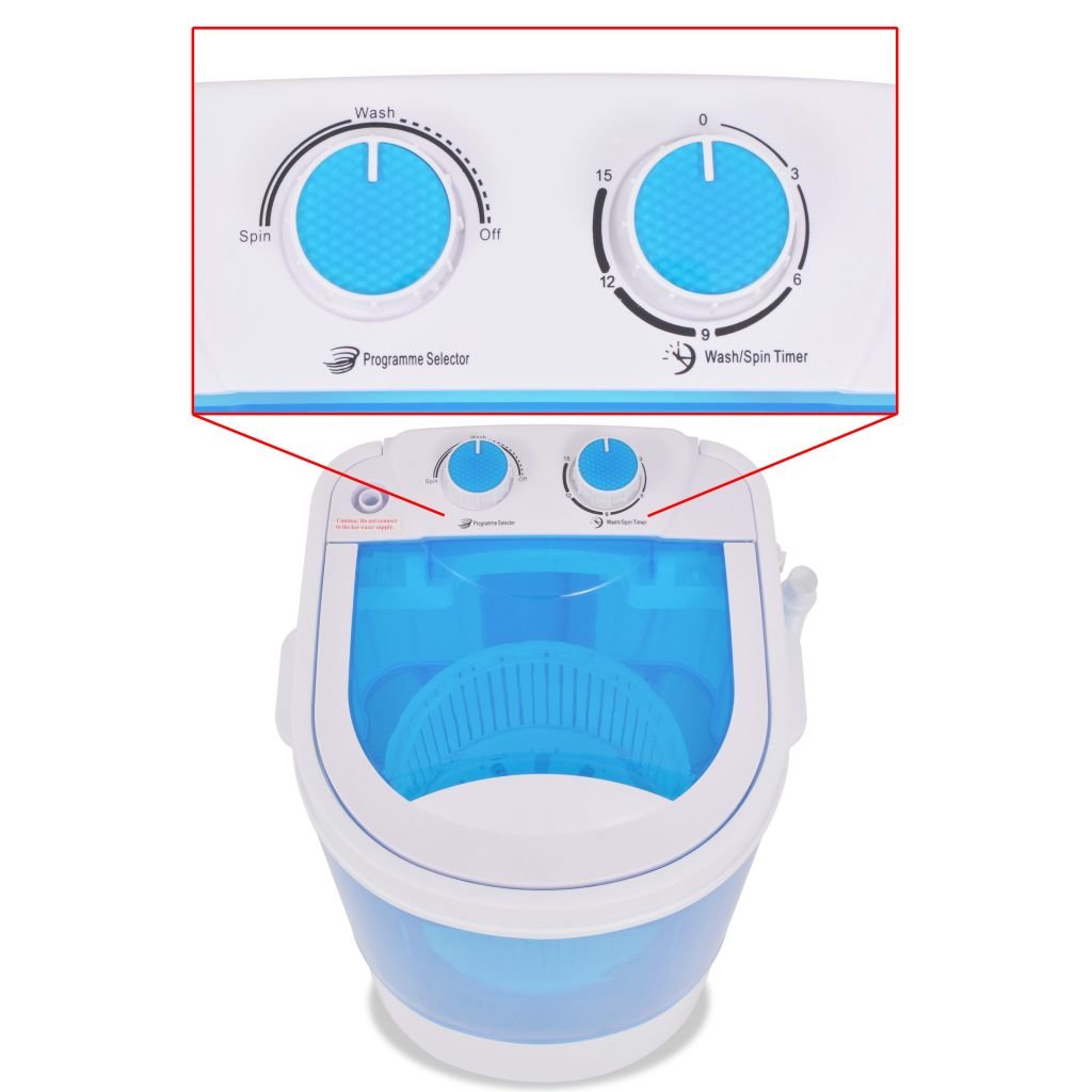 Festnight Mini Waschmaschine Campingwaschmaschine mit Schleuder und 1 Kammer 2,6 kg