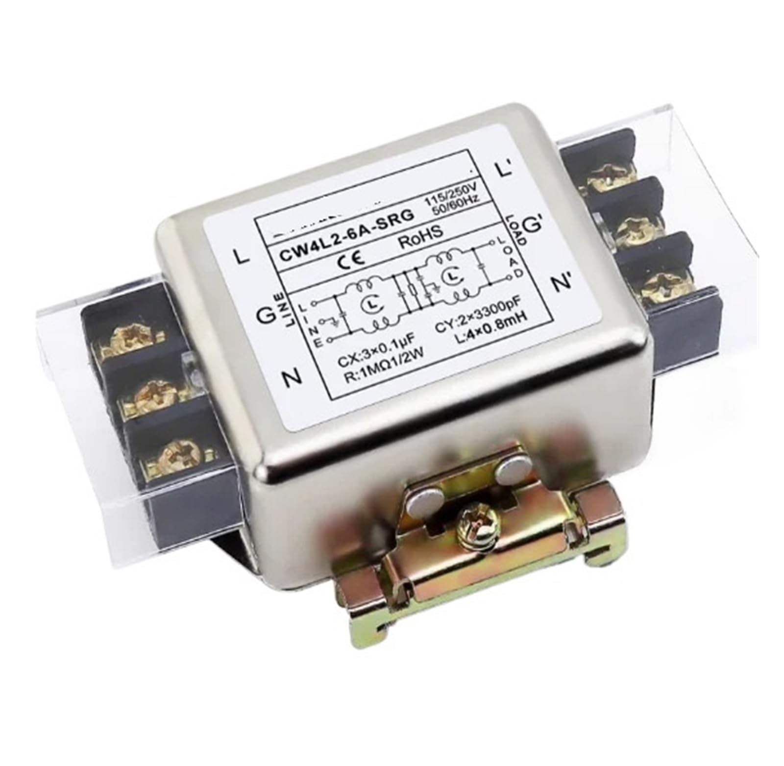 MBPAIHOP CW4L2-6A-SRG anti-interference AC 220C power filter circuit audio purifier dual terminal desktop dual stage rail type