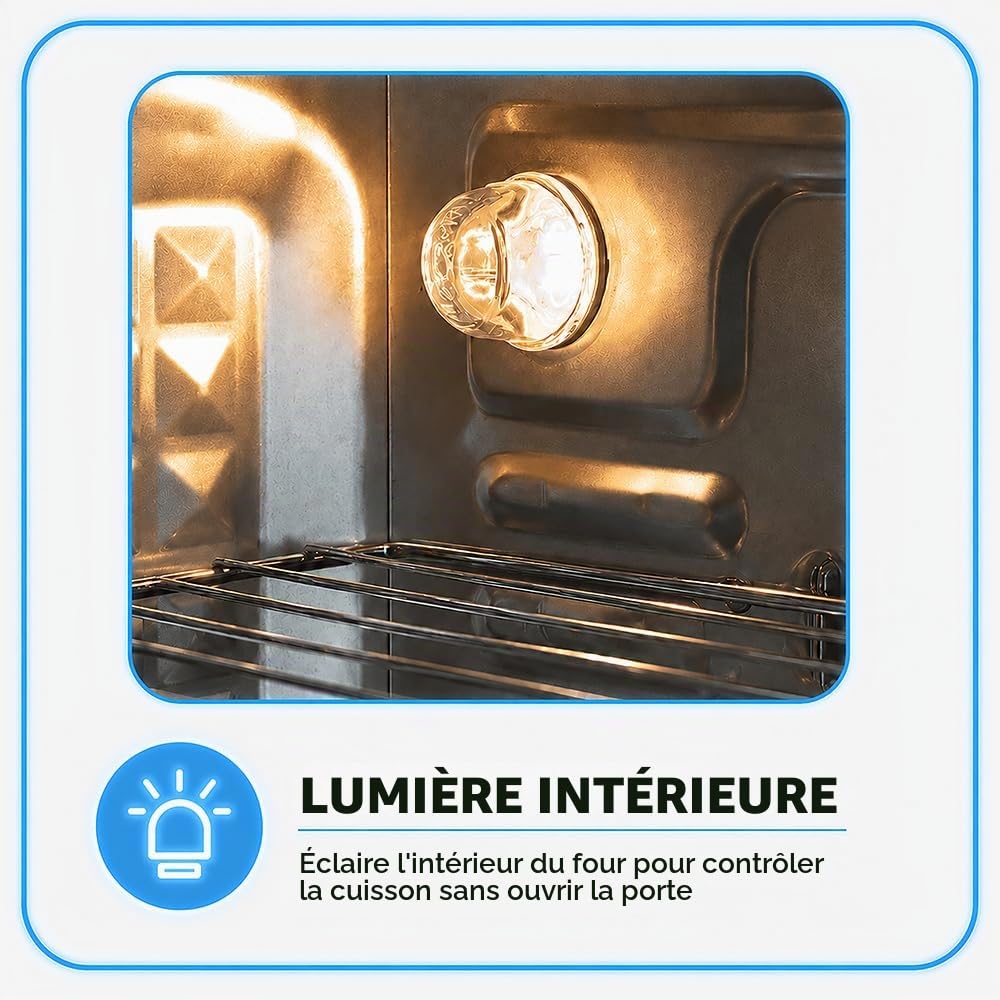 Tognana Iridea, Four électrique ventilé avec parois intérieures en matériau antiadhésif, Vert Sauge