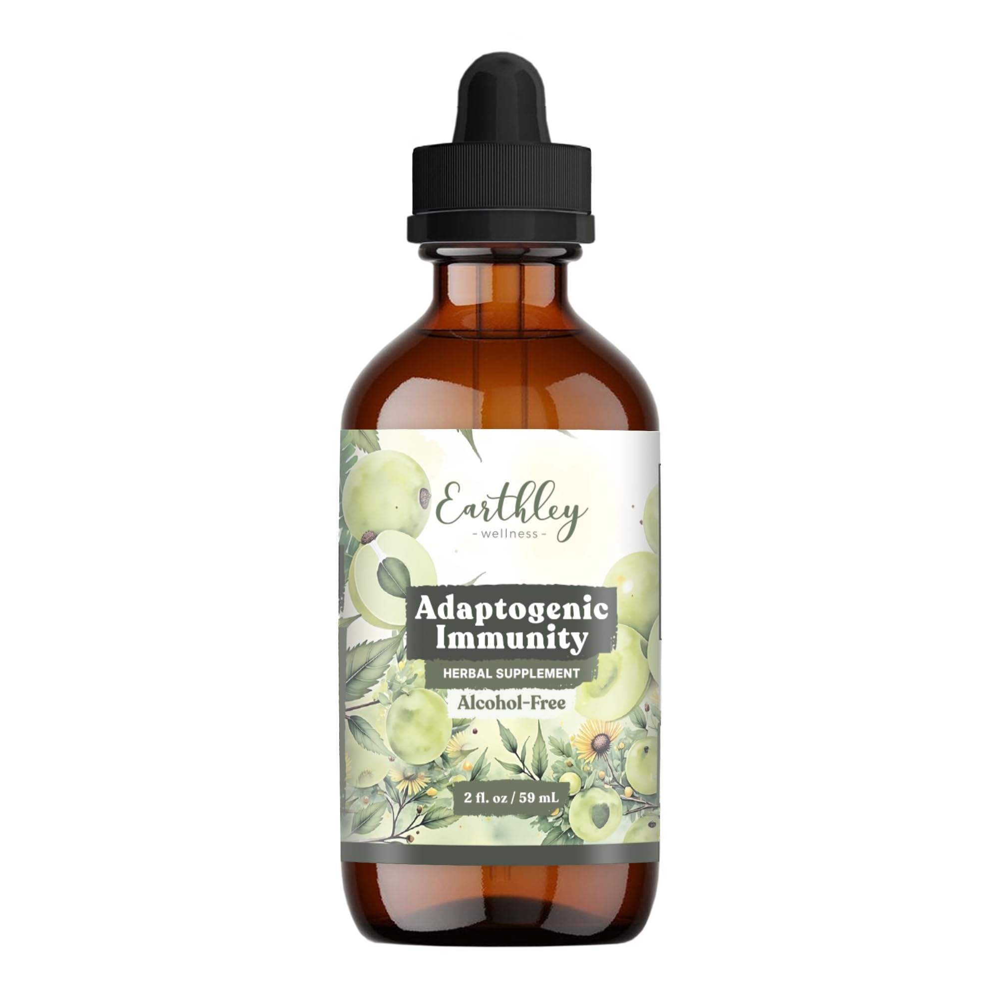 Earthley Wellness Adaptogenic Immunity, Support Immune Health All Year Round, Nutritional Support for A Healthy Body, Zero Added Flavors, Colors, Sugars, or Allergens (2oz)