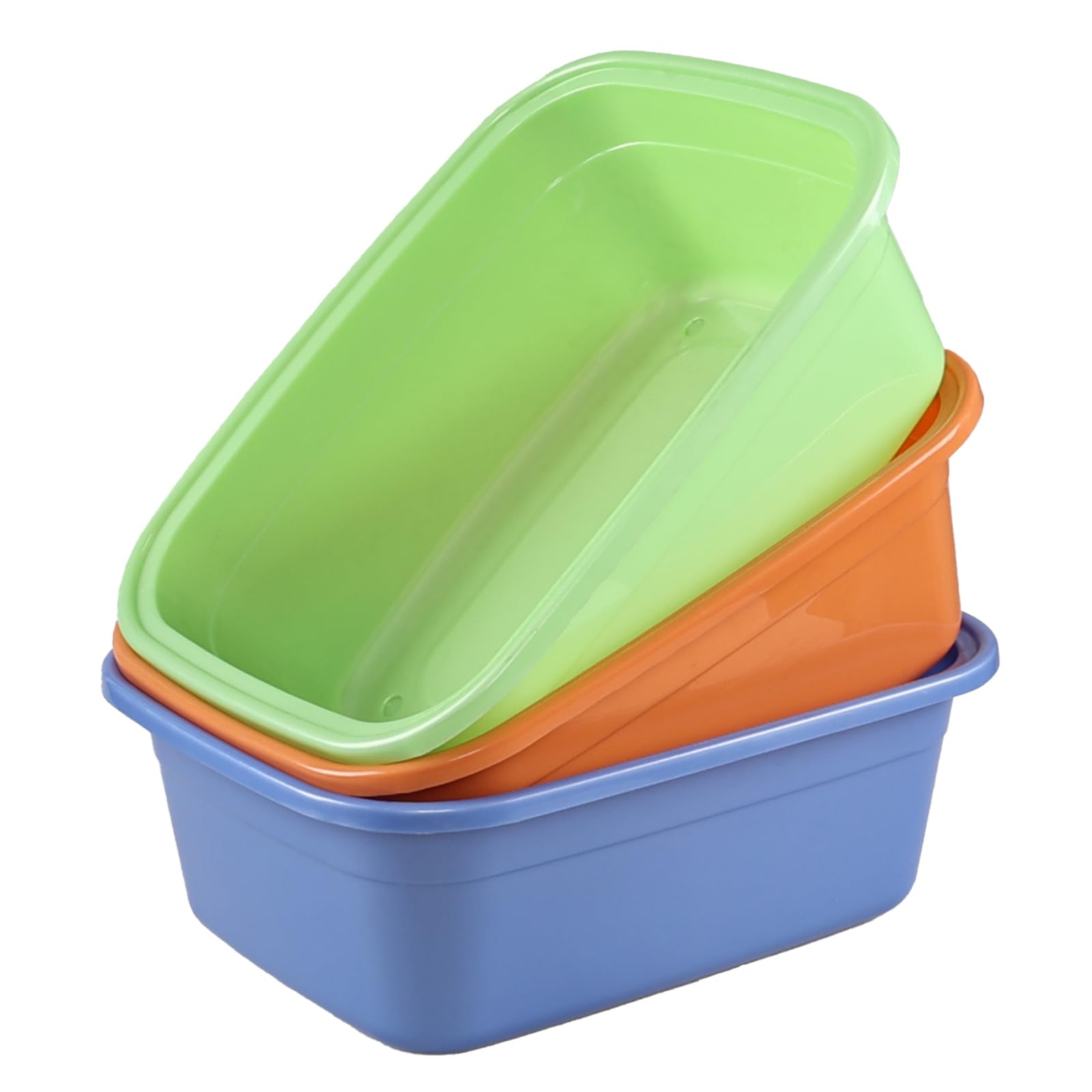 Buyitt 18 Quart Dishpan Basin, Plastic Wash Tub Laundry Hand Wash Bucket, 3 Packs