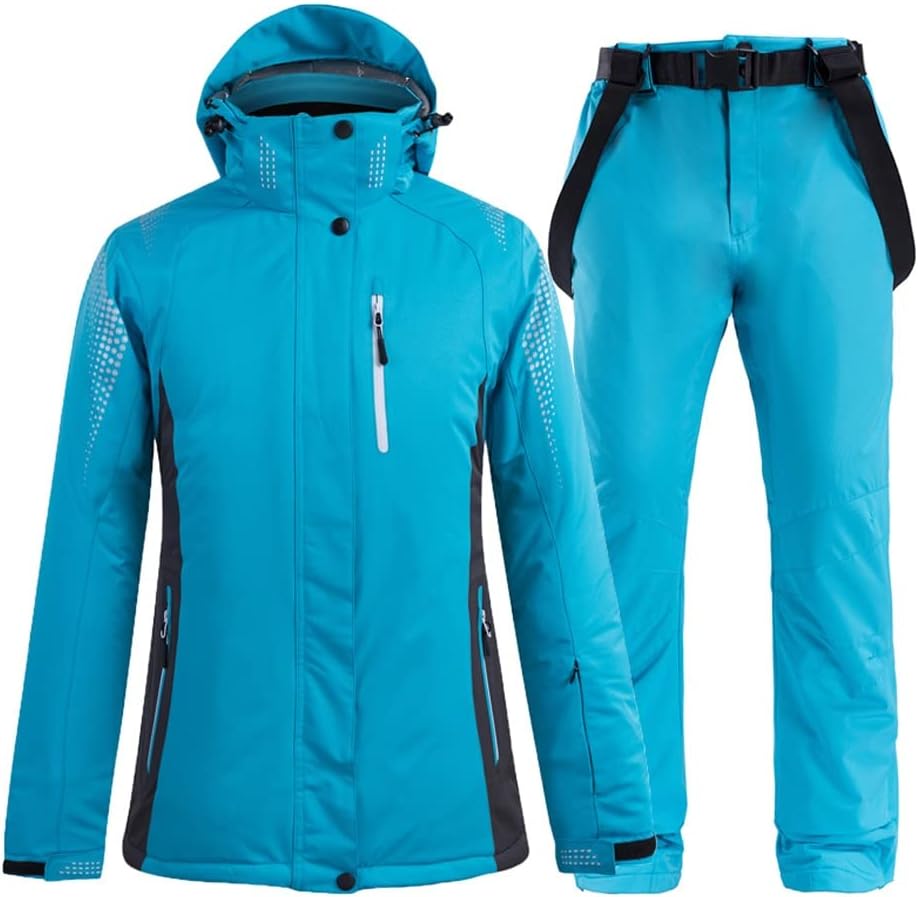 Thick Warm Ski Suit for Men And Women Waterproof Windproof Snowboard Jacket Pants Set Winter Suits Street Wear (Color : B, Size : Medium) (H X)