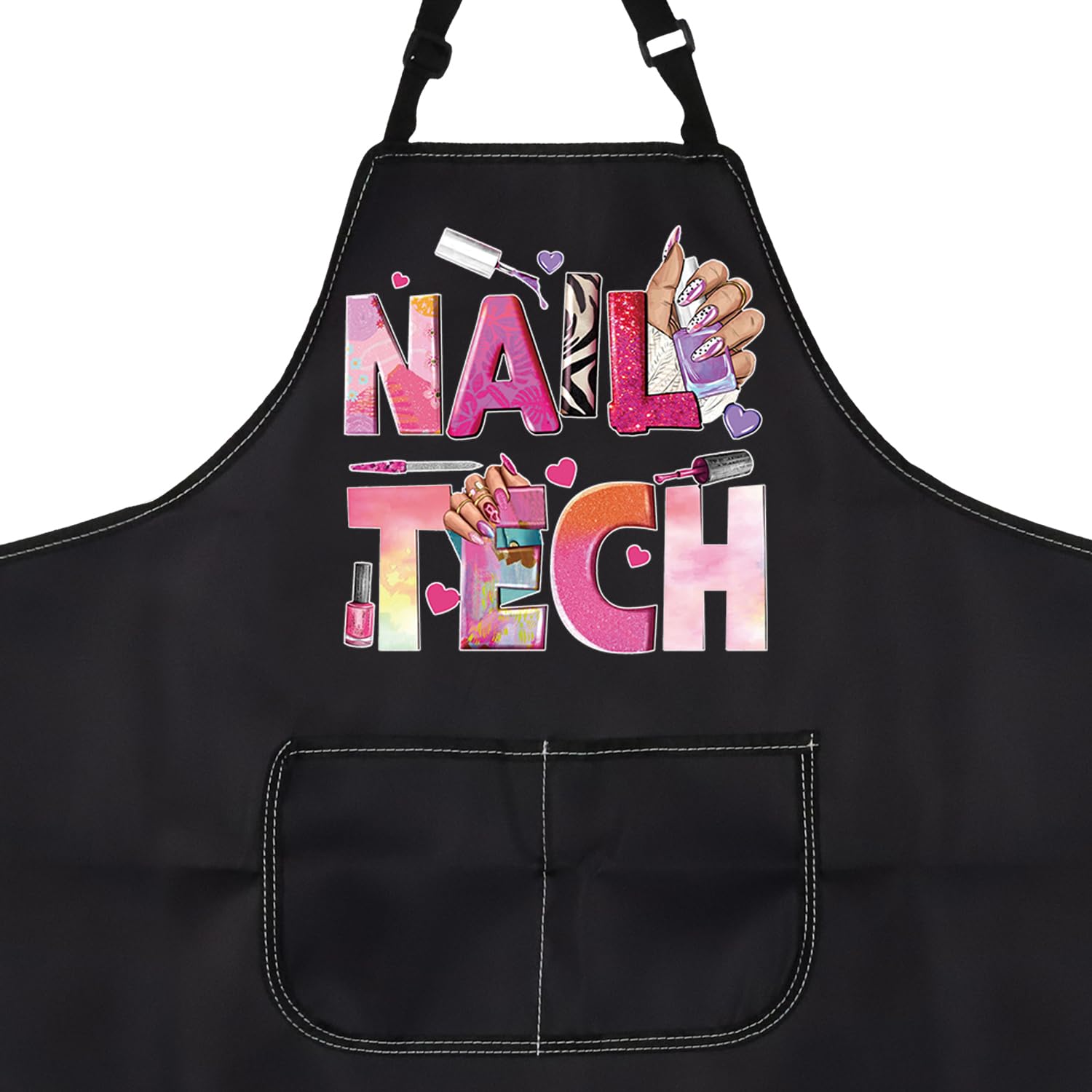 LEVLO Nail Tech Apron With Pockets - Salon Gift - Waterproof, Adjustable, NAIL TECH 2 apron uk, MLXL - Image 2