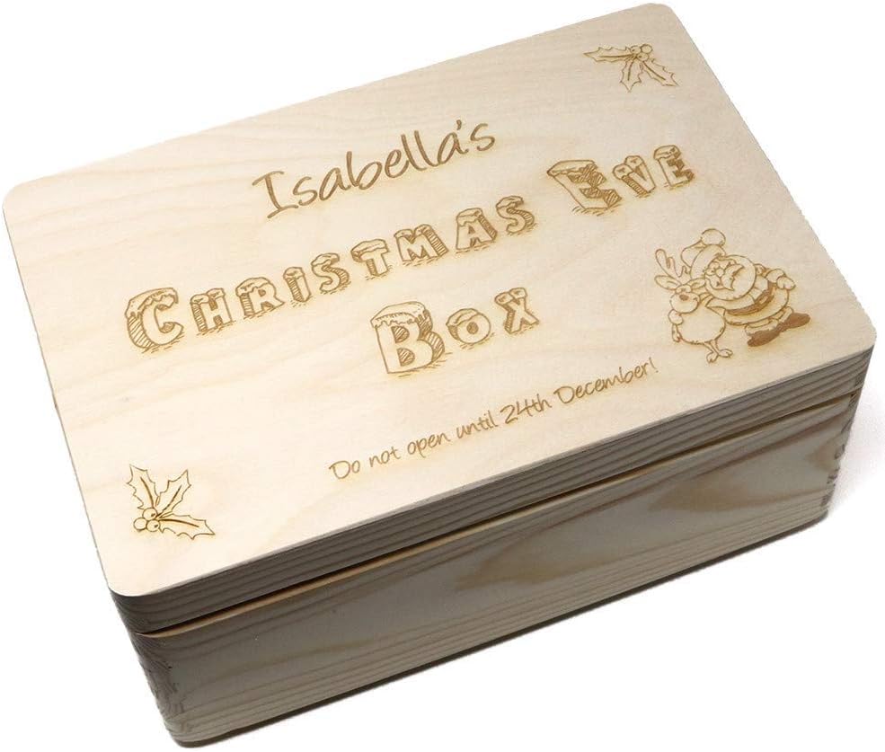 Crafty Gift Company Christmas eve box Personalised large wooden box