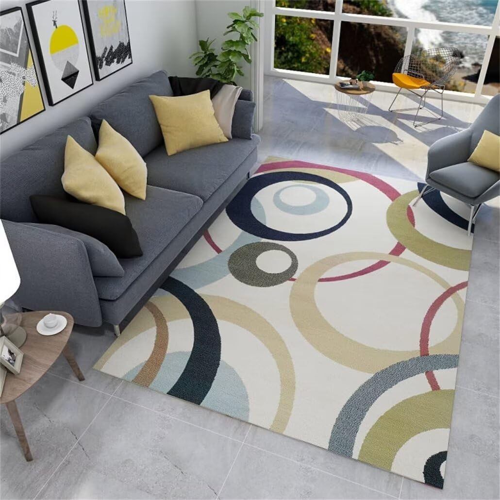 Tapis lavable en machine beige 250x300 cm idéal pour dressing et salon