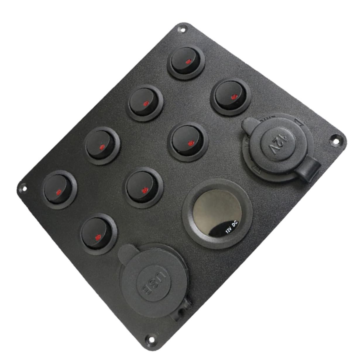 OUNONA 1set Cat-Eye Panel Dual USB Charger Rocker Digital Voltage Display for Rvs Boats and Vehicles Design