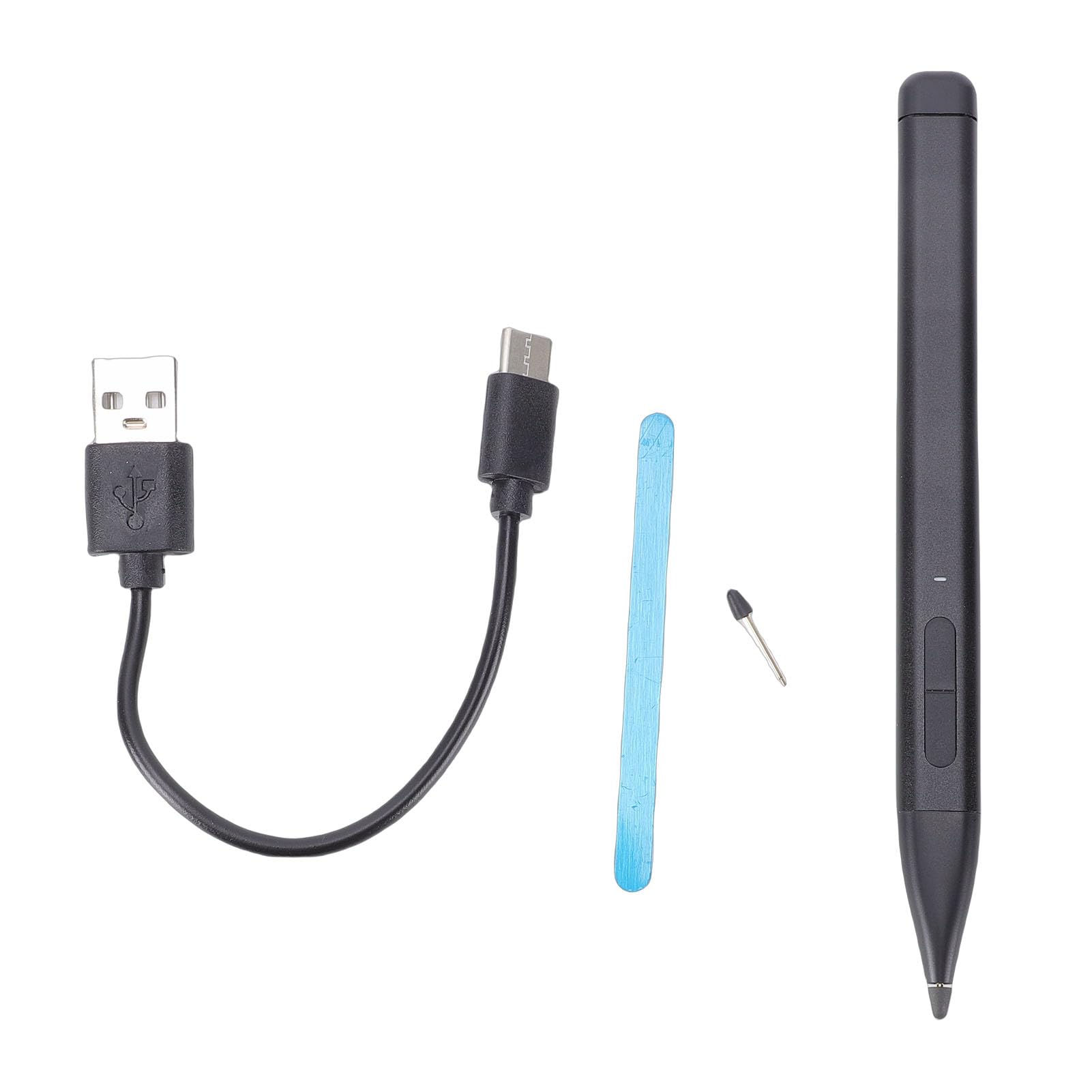 Lápiz óptico, Aleación de Aluminio, 4096 Niveles de Sensibilidad a la Presión, Lápiz Digital MPP 2.0 con Motor Háptico y óptico con Punta de Grafito para Computadora (Black)