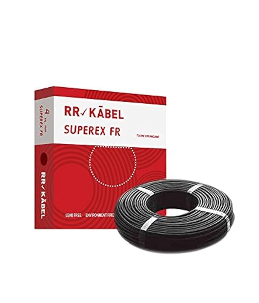 RR Kabel Superex Fr PVC Insulated 4mm Single Core Flexible Copper Wires and Cables for Domestic/Industrial Electric | Home Electric Wire | 90 Mtr | Electrical Wire | (Black)