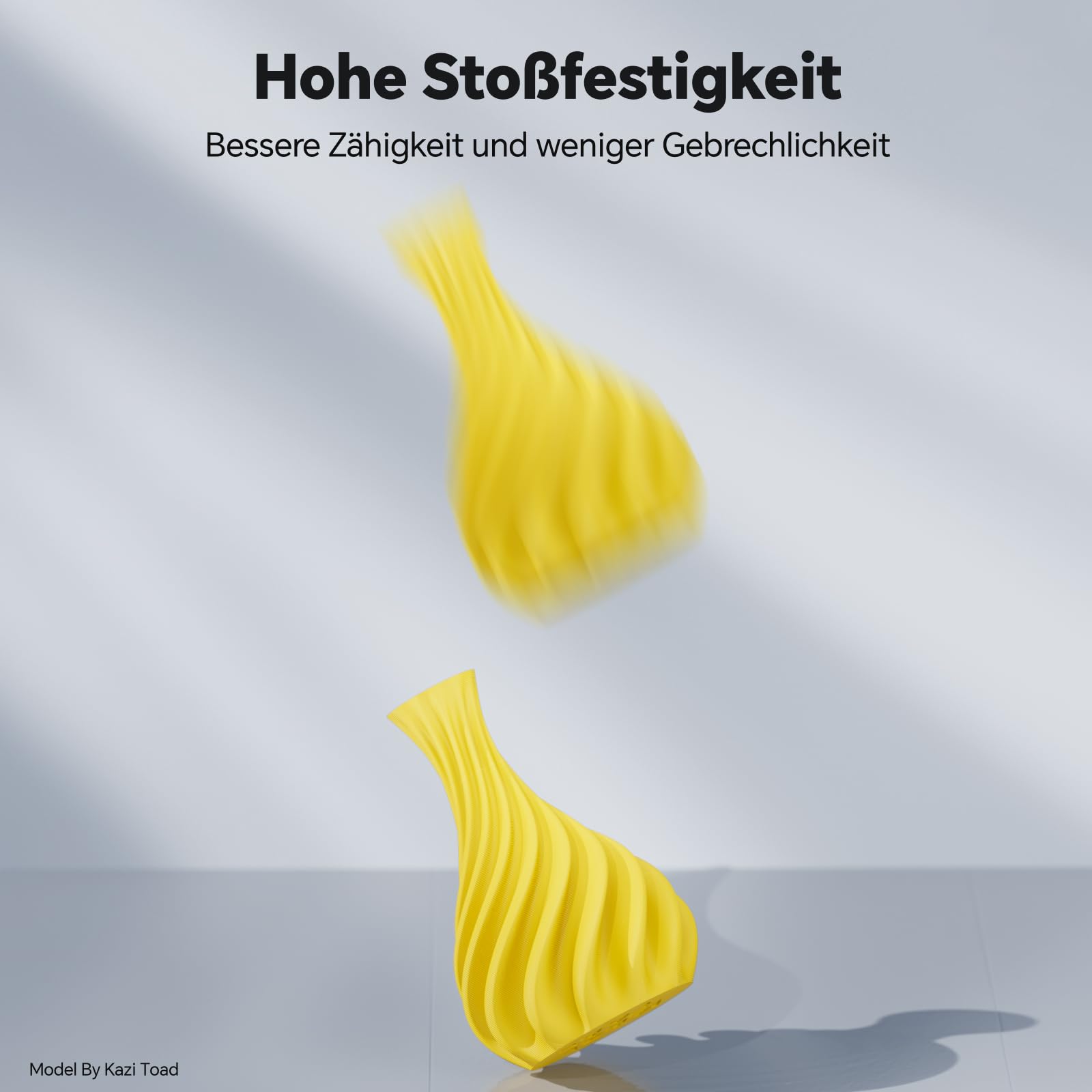 Filamento PETG Rapido DEEPLEE 1.75mm Giallo 3KG, Alta Resistenza agli Urti, Stampa Fino a 623 mm/s, Compatibile con la Maggior parte delle Stampanti FDM