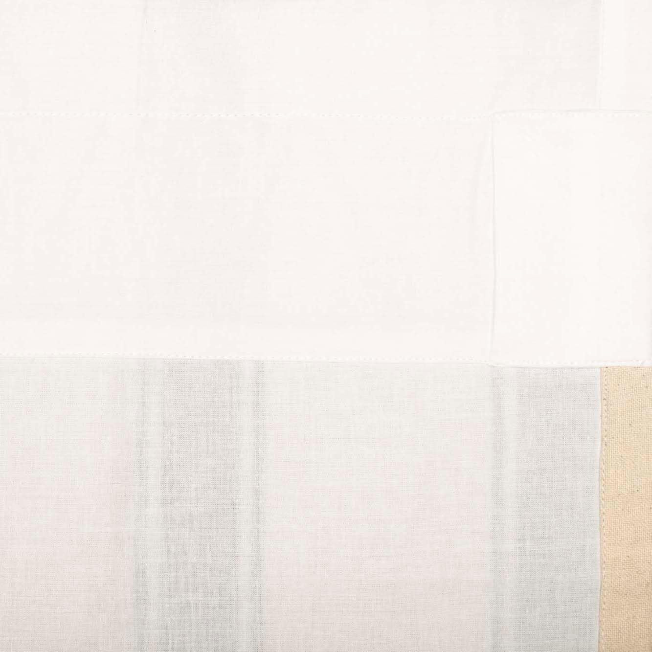 VHC Brands Grace Grey Grain Sack Stripe Farmhouse Tier Curtain Set 24"x36"