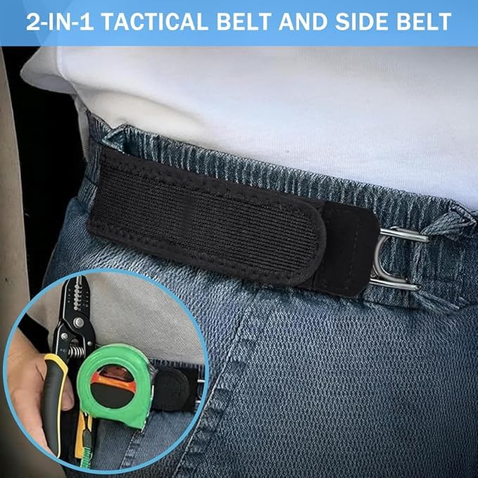 Image of myhalos KASHTHABHANJAN PHARMA Buckleless Belt Hook Tactical Metal Hook Elastic Belt Unisex Buckle-Less Invisible Waist Belts for Work & Edc