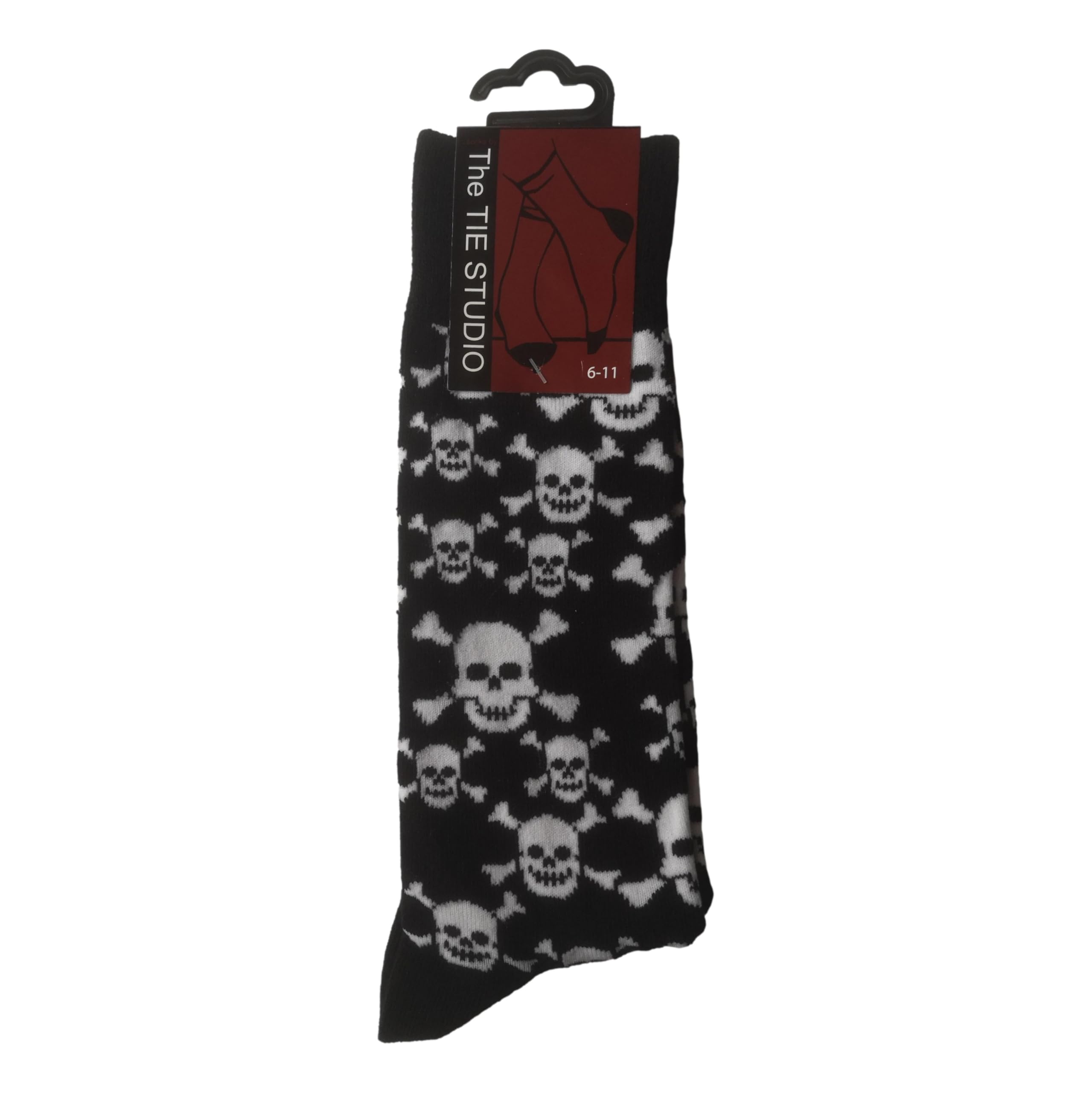 Tie Studio Skull and Crossbones Black Unisex Novelty Ankle Socks Adult Size 6-11