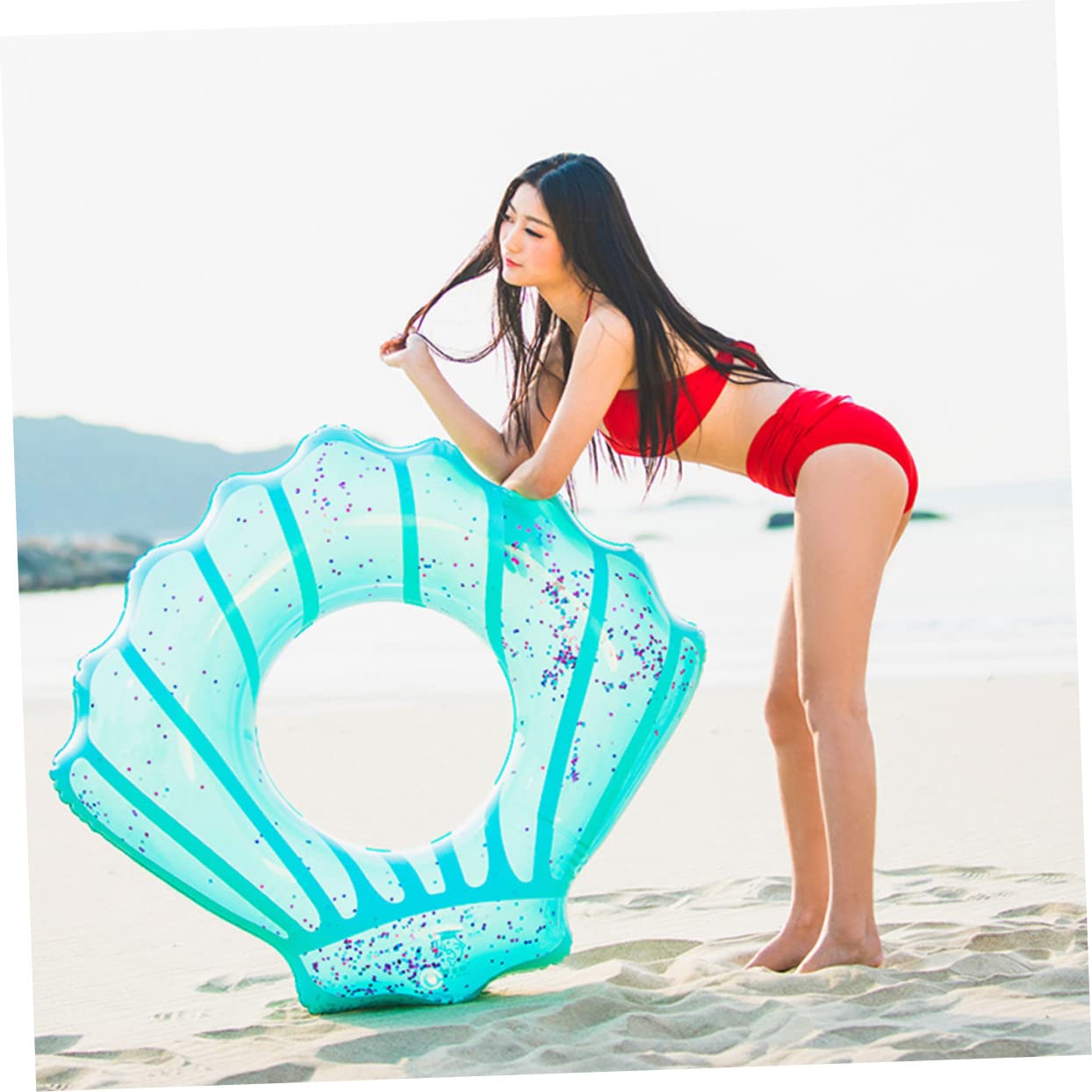 Hemoton Adults Swim Ring Thicken Beach Inflatable Ring Pool Floats for Adults Sealed Safety Design