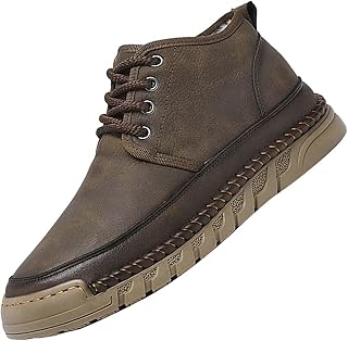 Botas para hombre con punta de ala, clásicas antideslizantes, para exteriores, ligeras, resistentes a la abrasión, tobillos, montañas, correr, zapatillas deportivas, de piel, para caminar