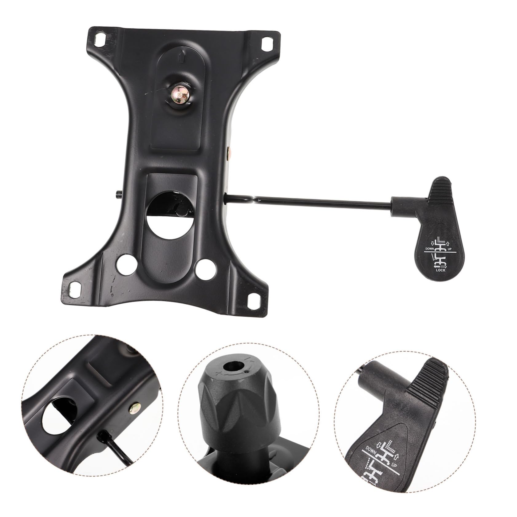 ABOOFAN Placa Giratoria de Repuesto para Silla de Oficina Negra Mecanismo Seguro y Tamaño, Base Metálica Plástico para Sillas Giratorias Escritorio