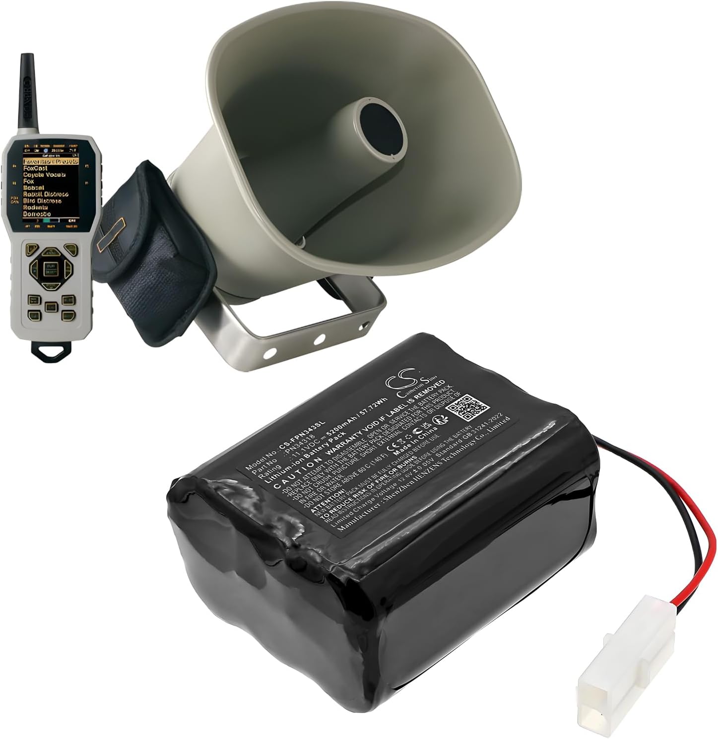 5200mAh Replacement Battery for Foxpro banshee, cs24, cs24b, cs24c, hellfire, krakatoa, krakatoa-ii, screaming banshee, shockwave, snow commando, x1, x24, x2s, xwave, LITH/CHG, PN34318