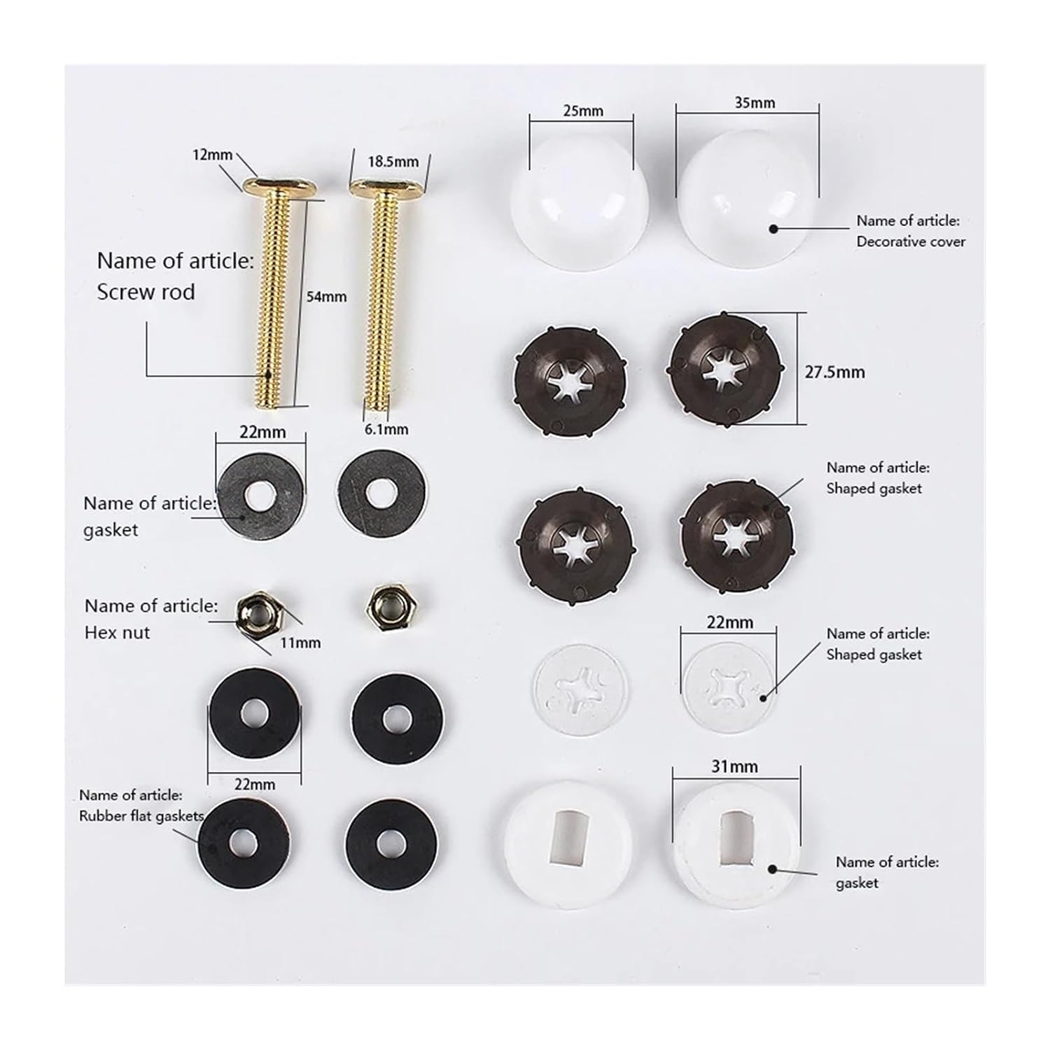 Wax Ring for Toilet 1set Toilet Wax Ring Kit Universal Installation Flange Leak-Proof Odor-Proof Leakage Water Closer Screw Nuts 3In/4In Waste Lines