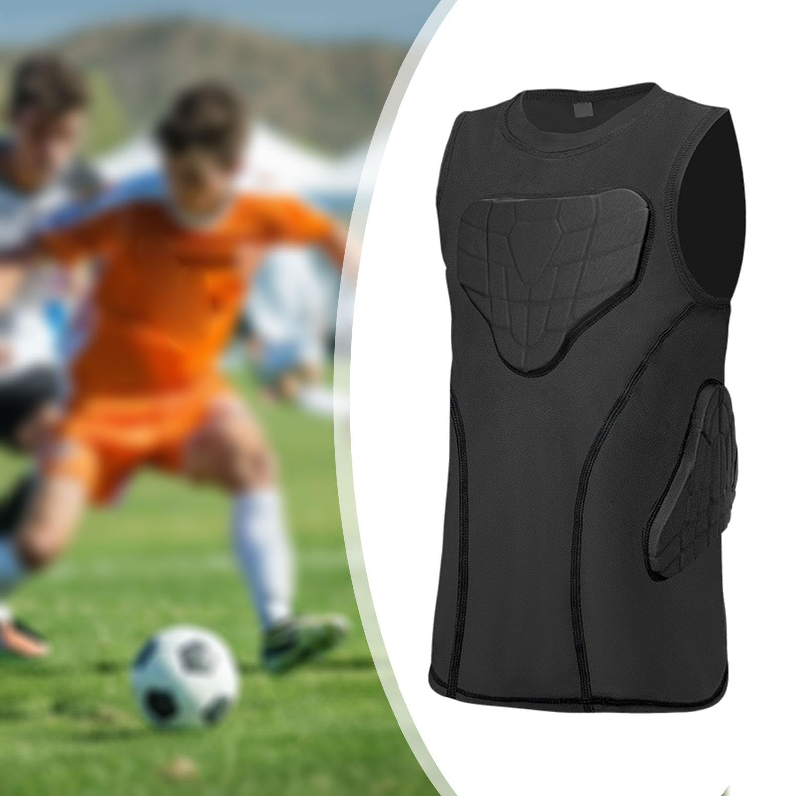 Oshhni Gilet de Protection des côtes de Football, Haut d'entraînement en Tissu, Combinaison Multifonction sans Manches, Protection de Poitrine pour