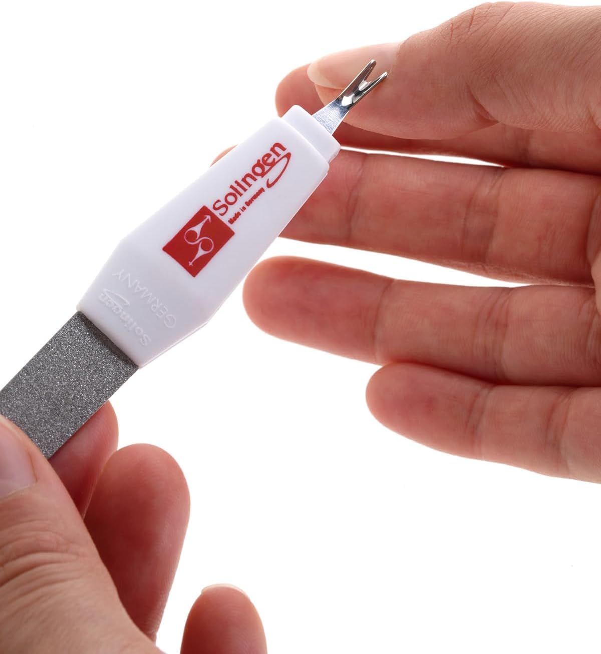 Sapphire Nail File & Cuticle Trimmer – Dual-Sided Professional Nail File for Fingernails & Toenails – Durable German Steel 2-in-1 Manicure Tool (Large Size)