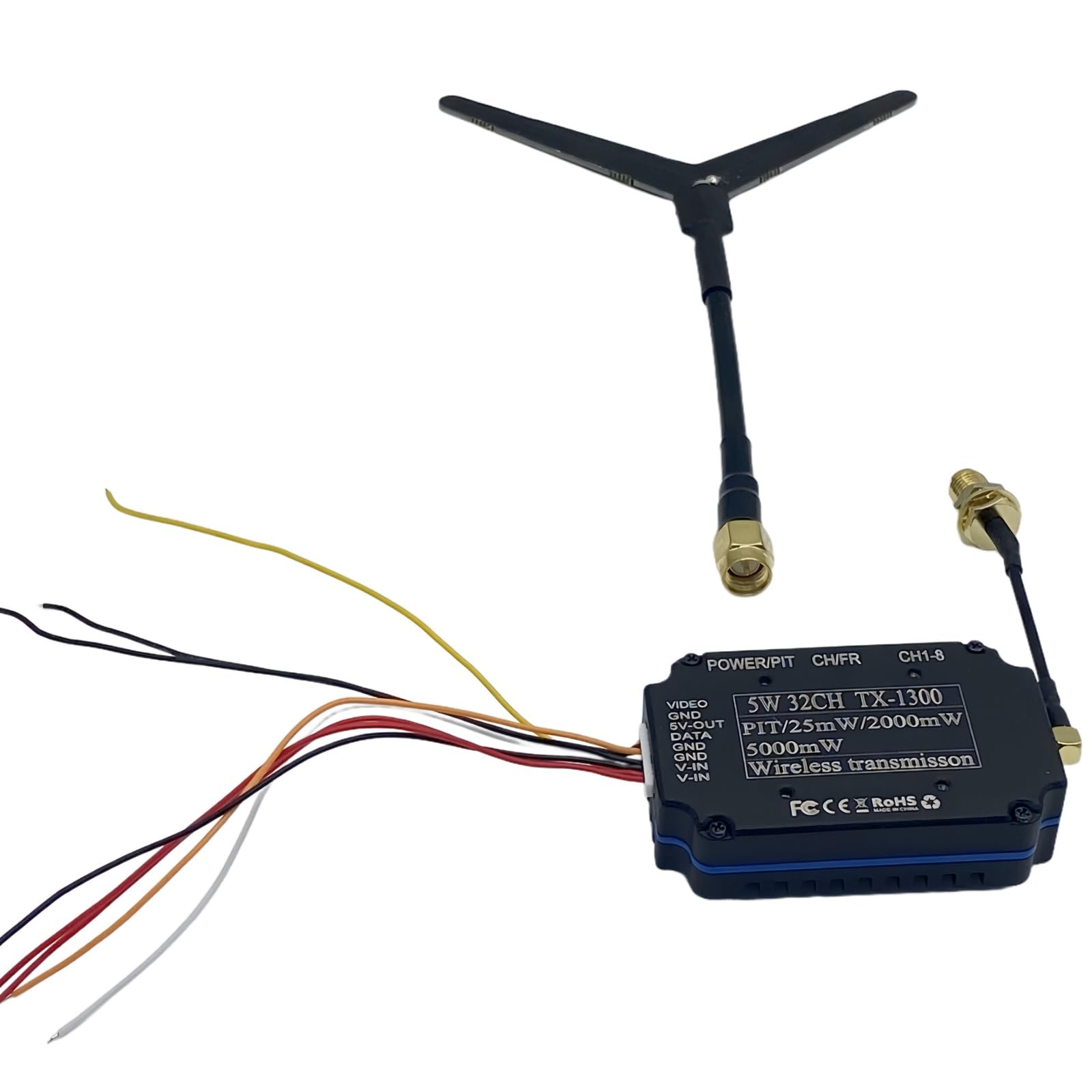 5W 1.3GHz 32CH Ultra-Light 24.5g FPV Video Trasmettitore ad alta potenza VTX a lungo raggio per i droni