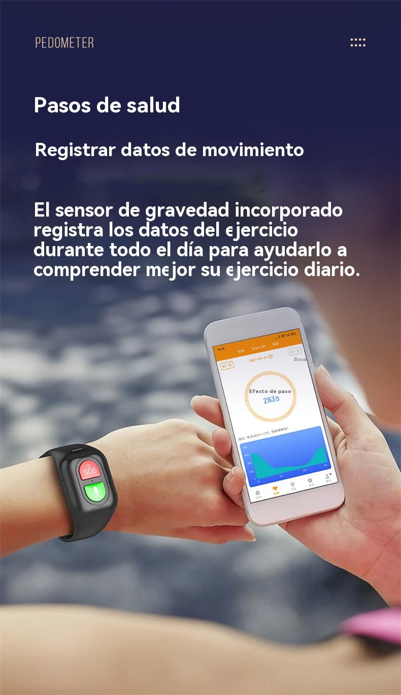 Reloj de posicionamiento para Personas Mayores, Reloj GPS Inteligente para Personas Mayores, Tranquilidad en Todo Momento, monitoreo de Salud, Llamada de Emergencia