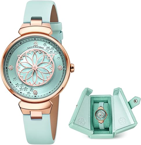 Relojes para mujer flor de cerezo mano de pétalo de Sakura, esfera de madreperla reloj para mujer con correa de cuero o correa de pulsera de cerámica