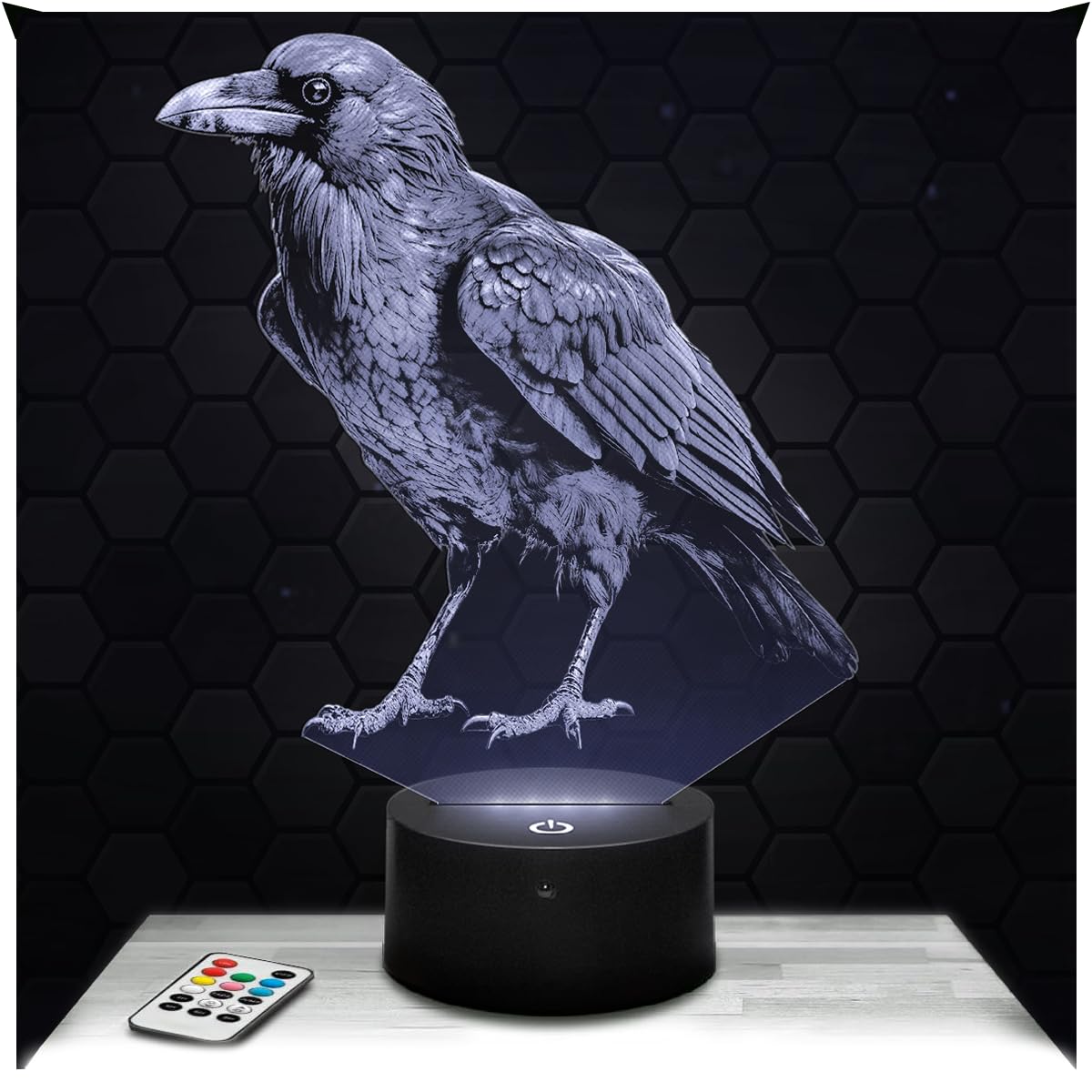 Lampephoto.fr - Raven, Bird Decoration, Gift Idea for Men and Women, Night Light, Bedroom Decor, Night Light, Bedroom Decor, Original Christmas, Gift Idea, Led Bedside, Gifts Merchandising TOP